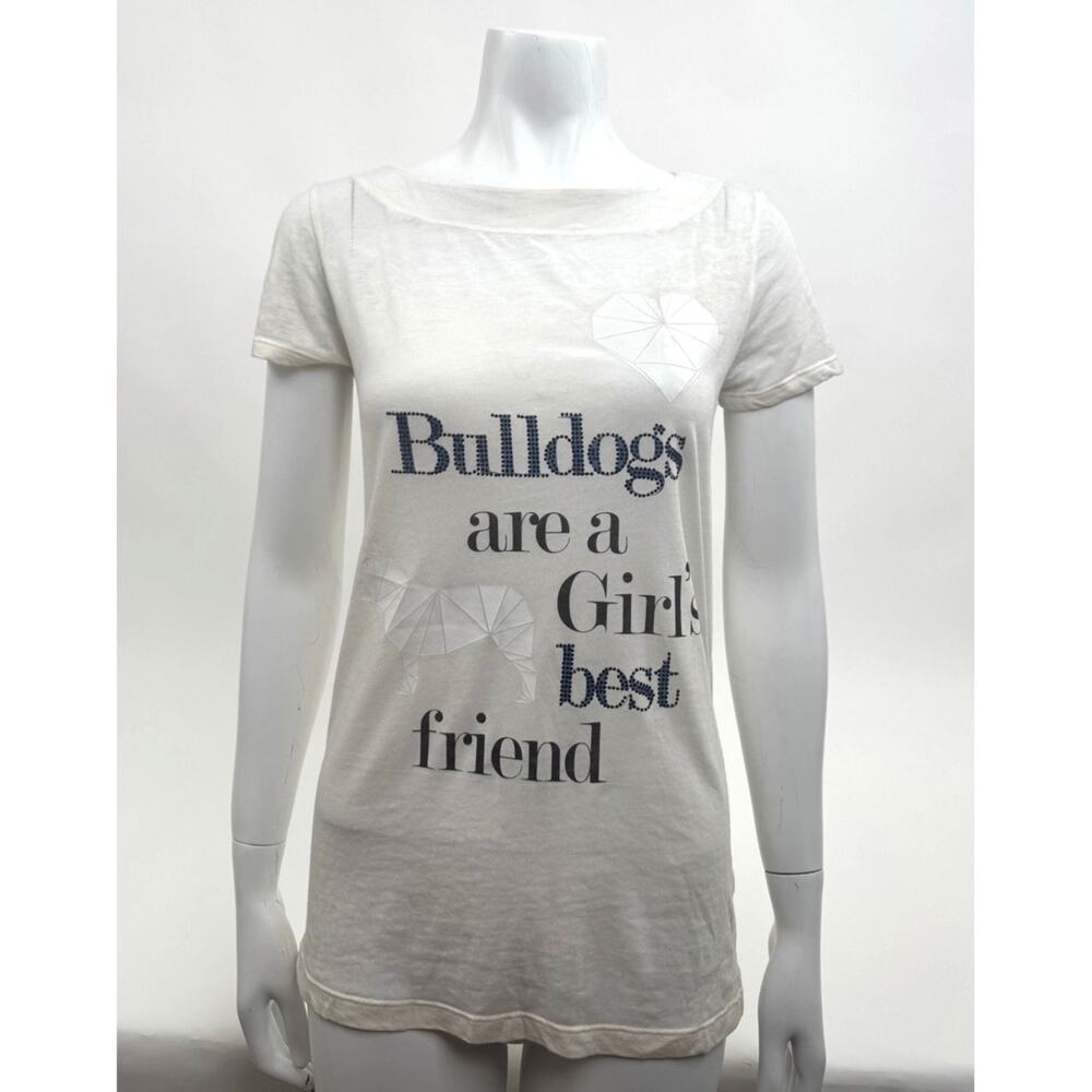 Emporio Armani “We Love Dogs” Issue #7 Bulldog Graphic Tee – NWT – Size 38